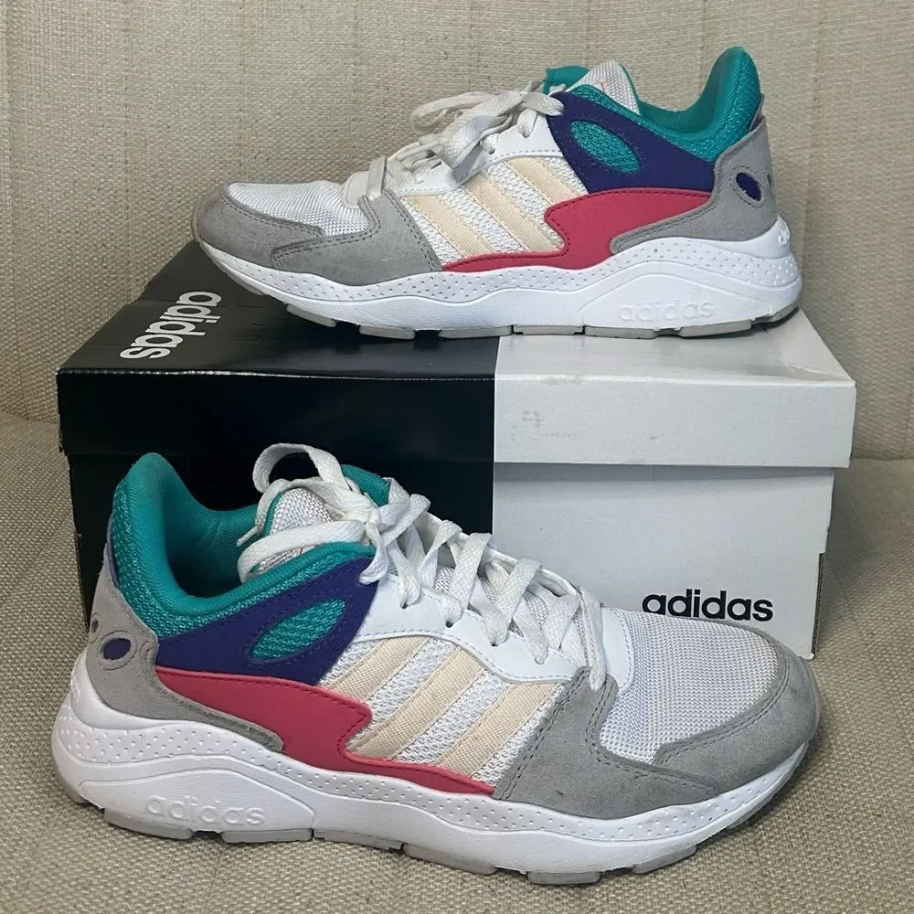 Adidas Crazychaos White Ecru Tint Colorful Cloafoam Sole Sneakers Size 8.5